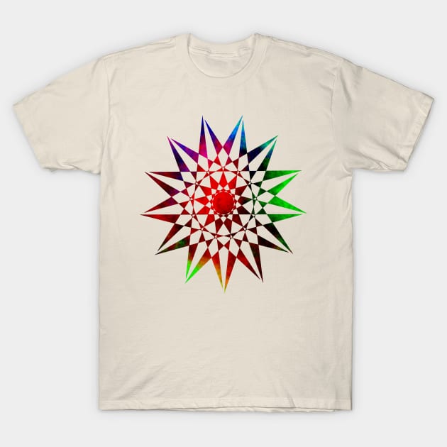 Trippy Star Geometric Abstract Colorful Star T-Shirt by ddtk